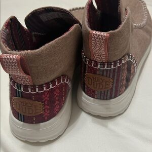 Hey Dude Brown and Red Ankle Boots